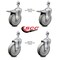 Service Caster 5 Inch Gray Polyurethane Swivel 12mm Stem Caster Total Lock Brake SCC, 2PK SCC-TSTTL20S514-PPUB-M1215-2-S-2 - alternate 6